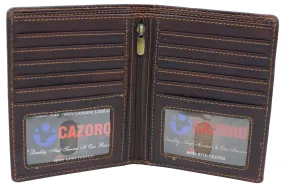 RFID Blocking 2 ID Bifold Hipster Credit Card Wallet Vintage Leather