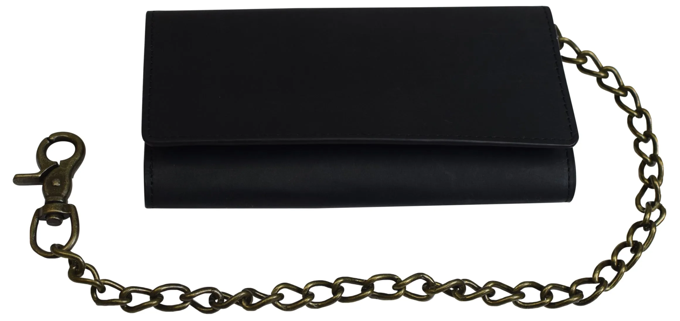 RFID Blocking Men's Biker Vintage Brown Genuine Leather Long Tri-fold Chain Wallet RFID1646HCH