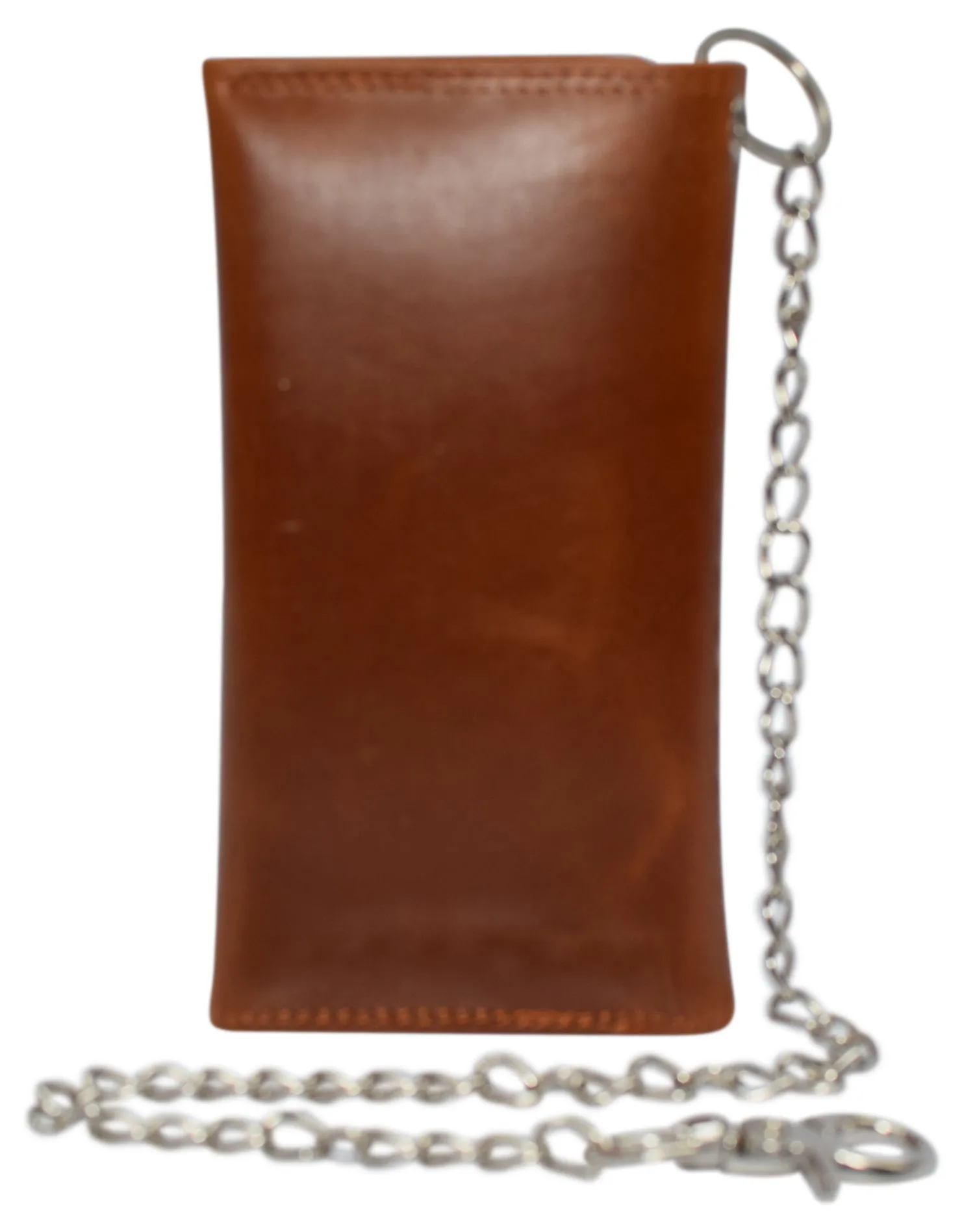 RFID Blocking Men's Biker Vintage Brown Genuine Leather Long Tri-fold Chain Wallet RFID1646HCH