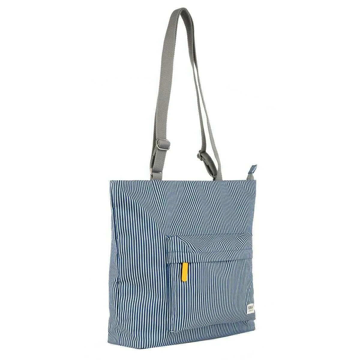 Roka Trafalgar B Hickory Stripe Recycled Canvas Tote Bag - Blue/White