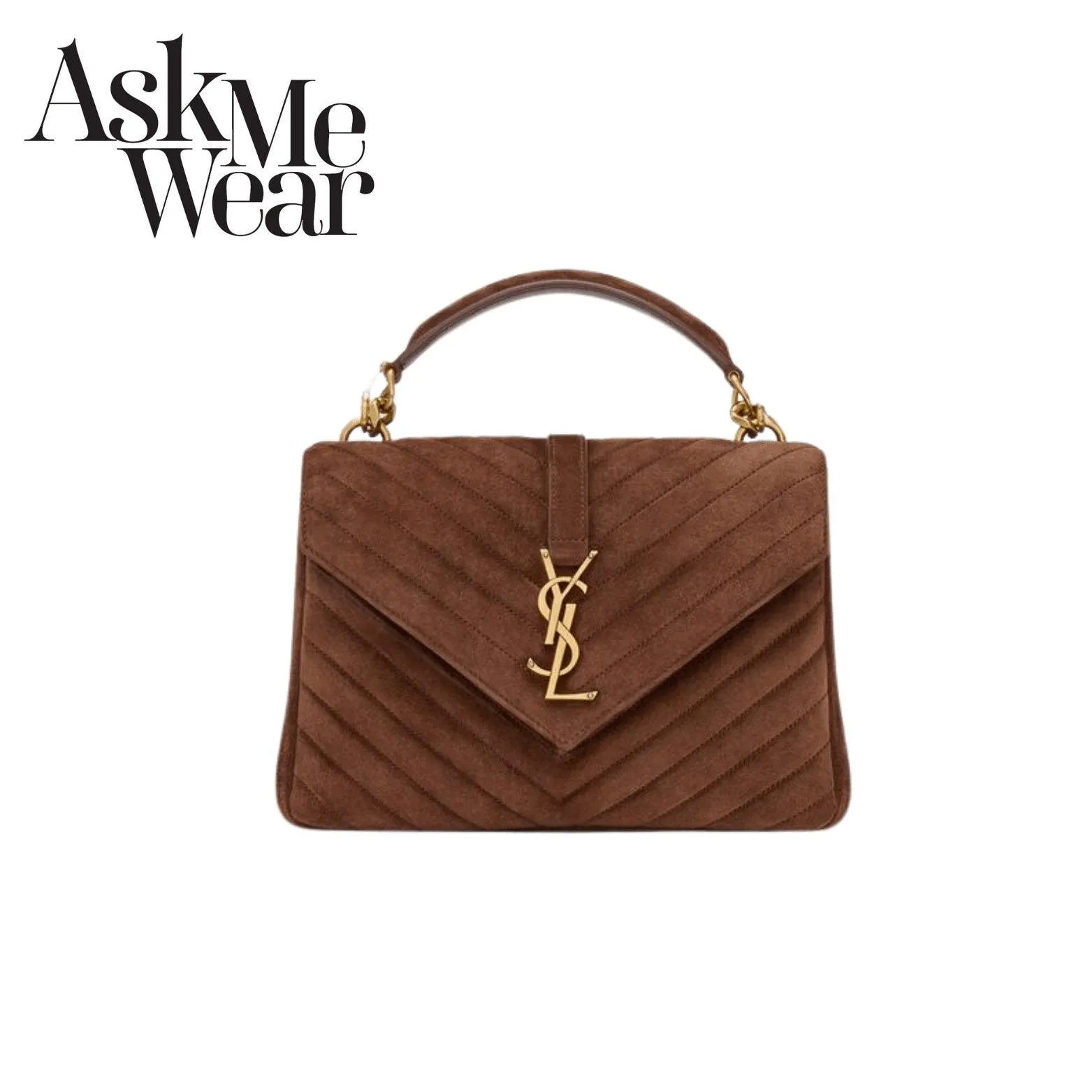 SAINT LAURENT Medium College in Quilted Suede
