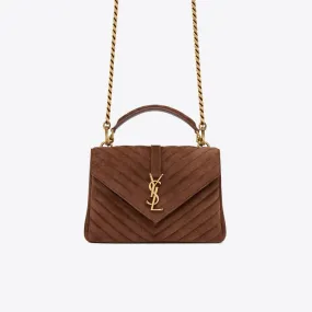 SAINT LAURENT Medium College in Quilted Suede