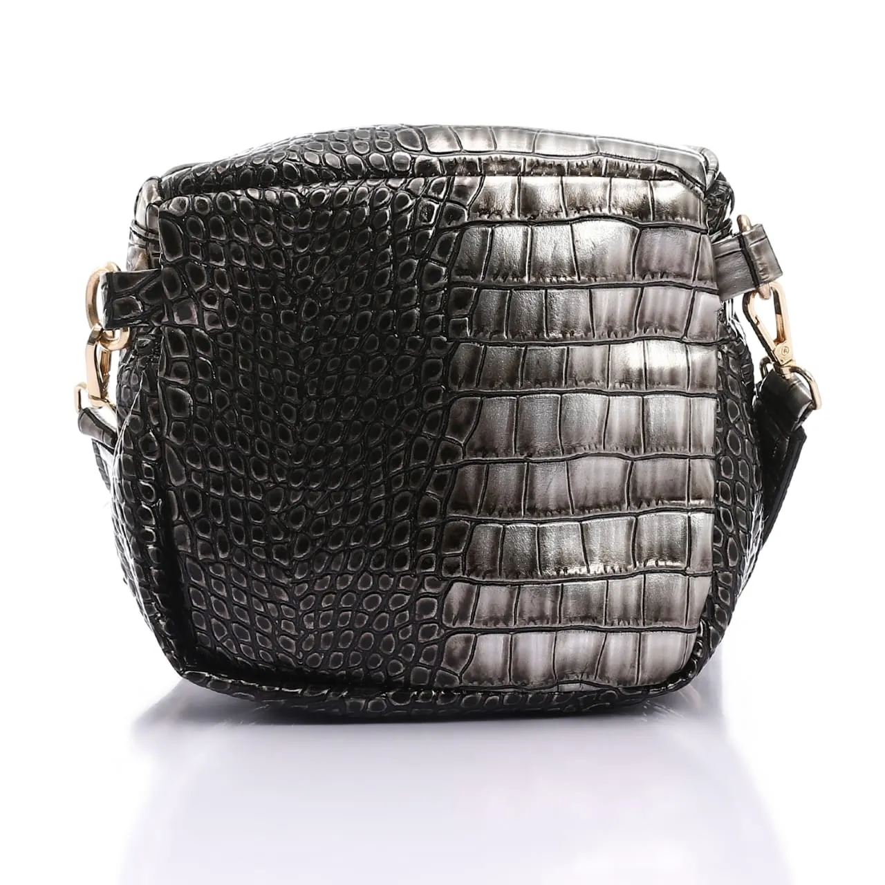 Shiny Crocodile Leather Crossbody Bag