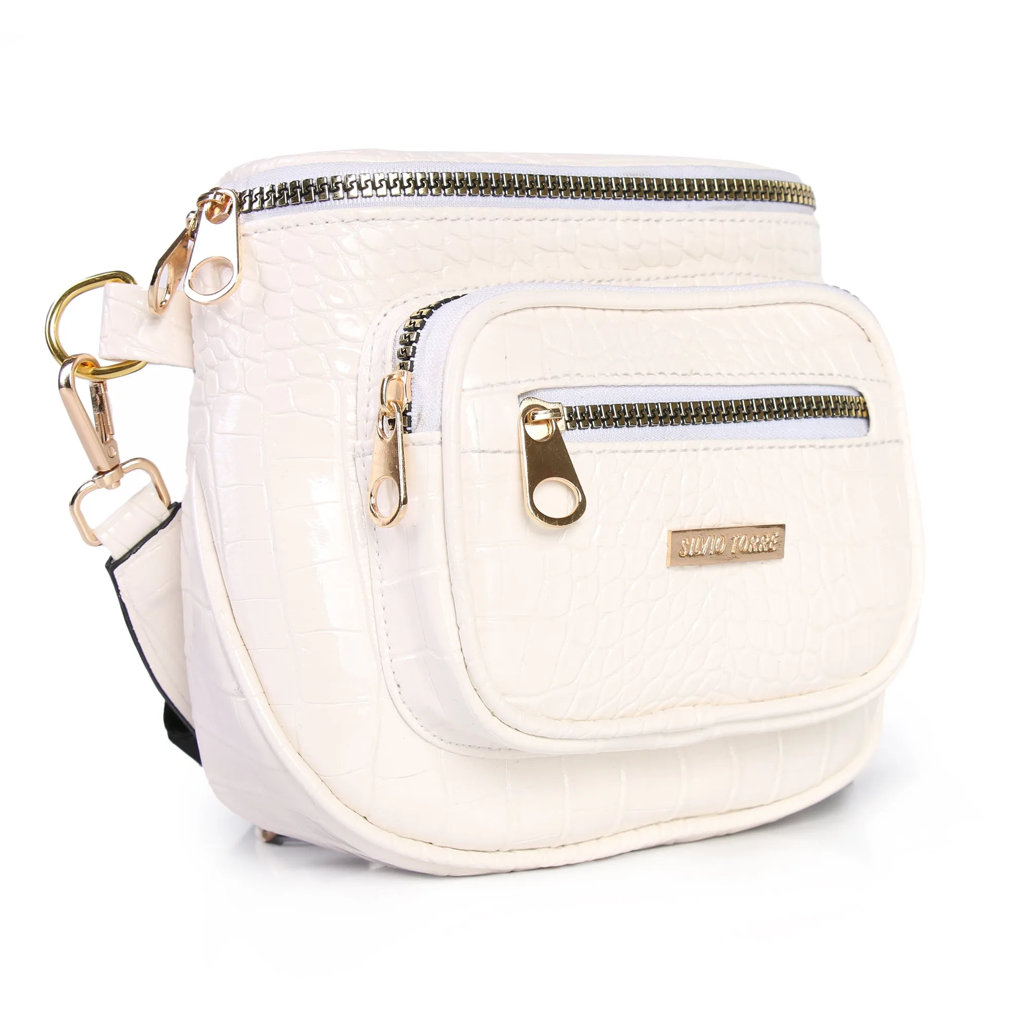 Shiny Crocodile Leather Crossbody Bag