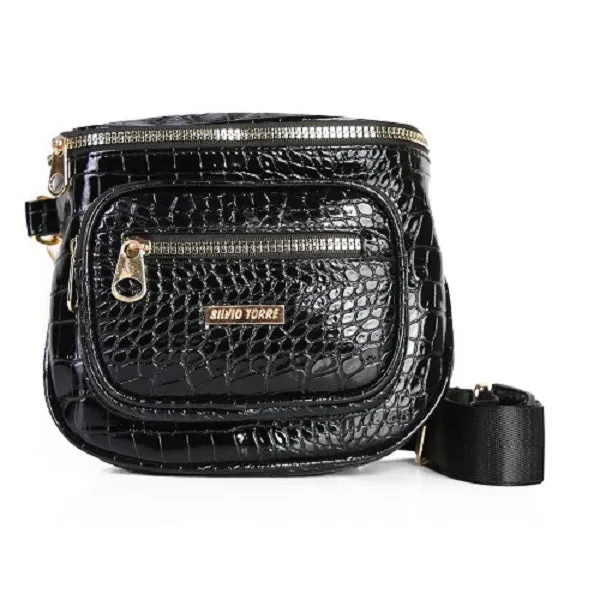 Shiny Crocodile Leather Crossbody Bag