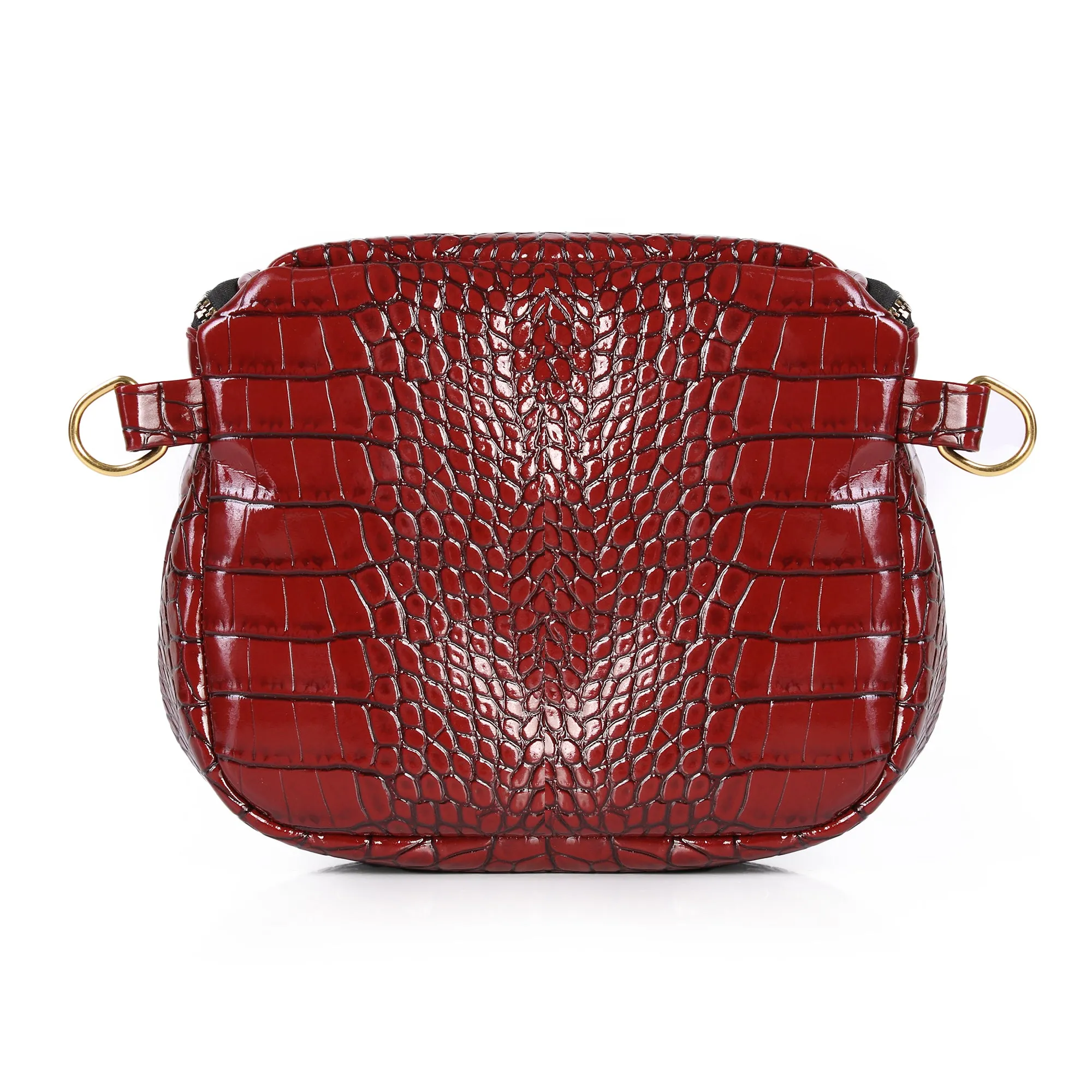 Shiny Crocodile Leather Crossbody Bag