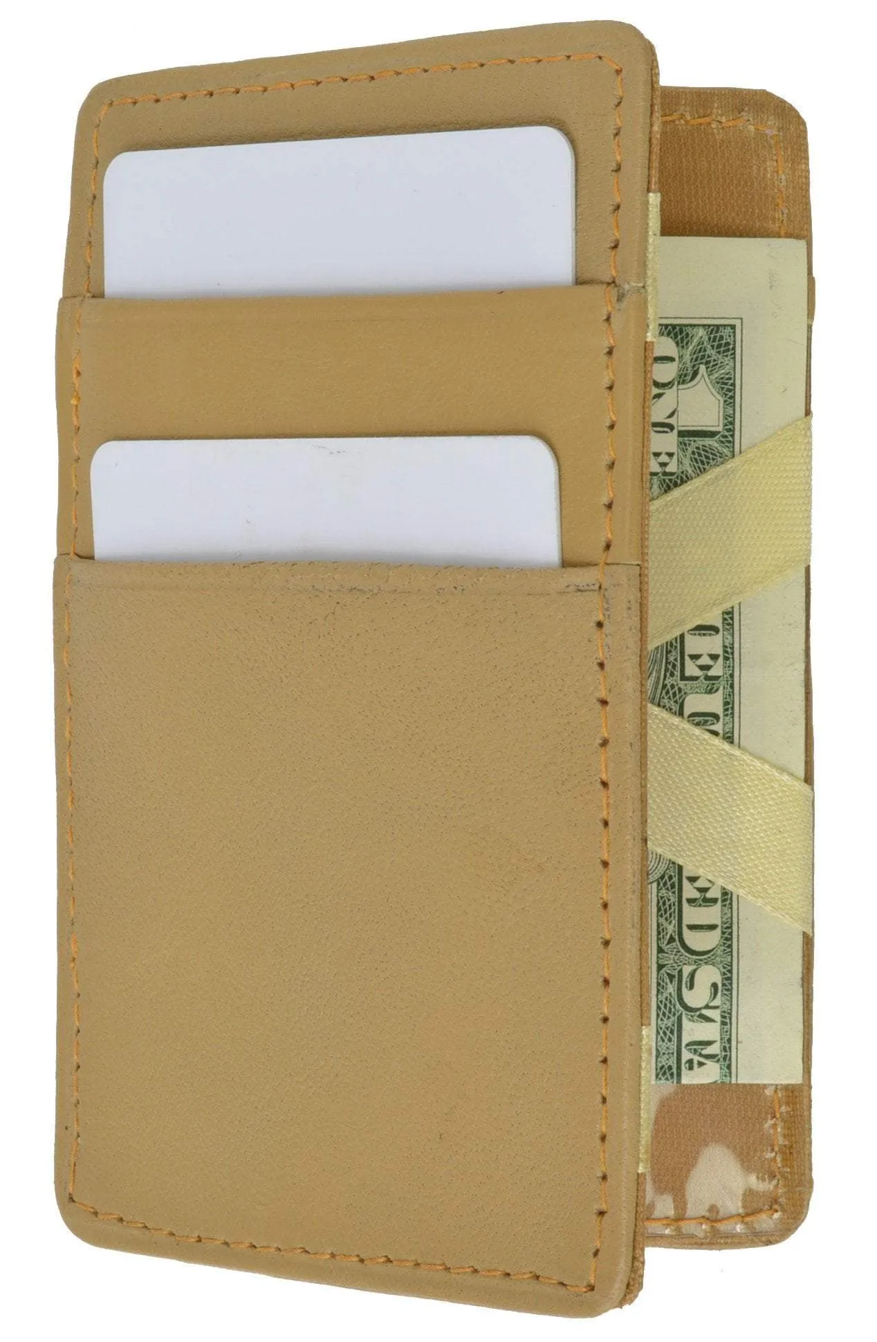 Small Genuine Leather Mens Magic Card Holder Wallet 1420 (C)