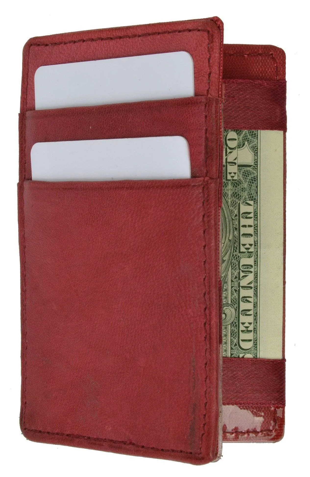Small Genuine Leather Mens Magic Card Holder Wallet 1420 (C)