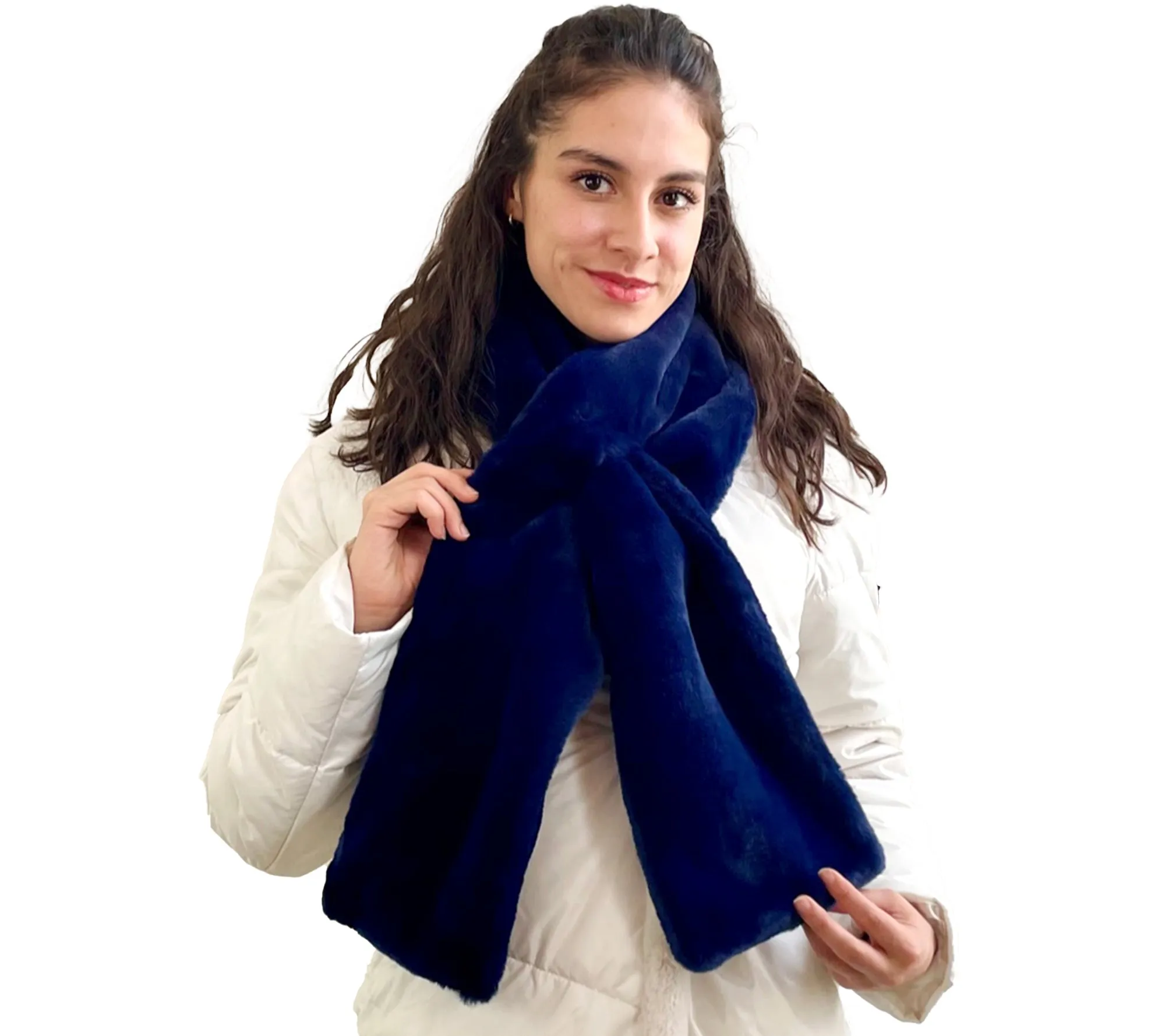 Sprigs Faux Fur Scarf with Velvet Perfect Fit Texting Gloves