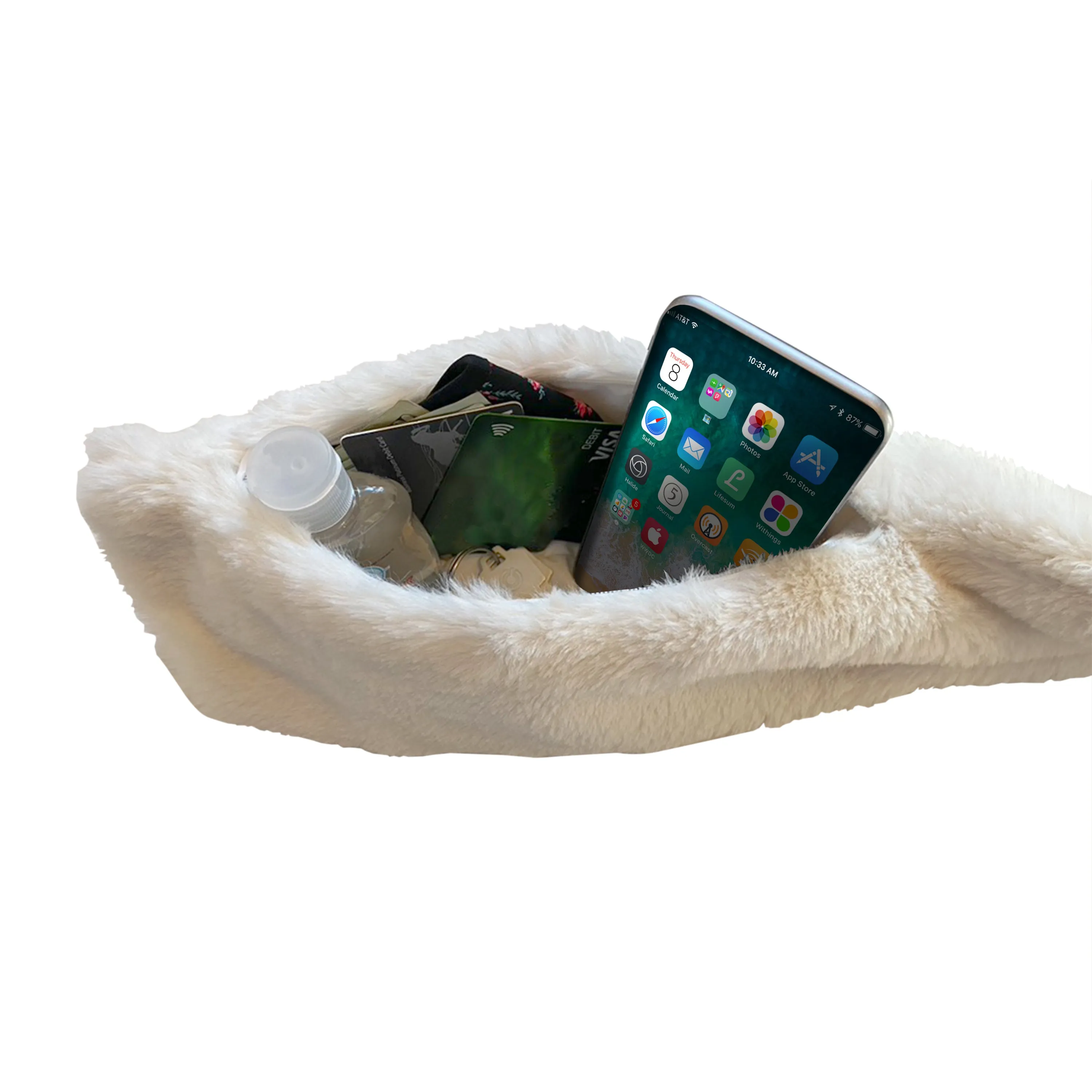 Sprigs Faux Fur Scarf with Velvet Perfect Fit Texting Gloves