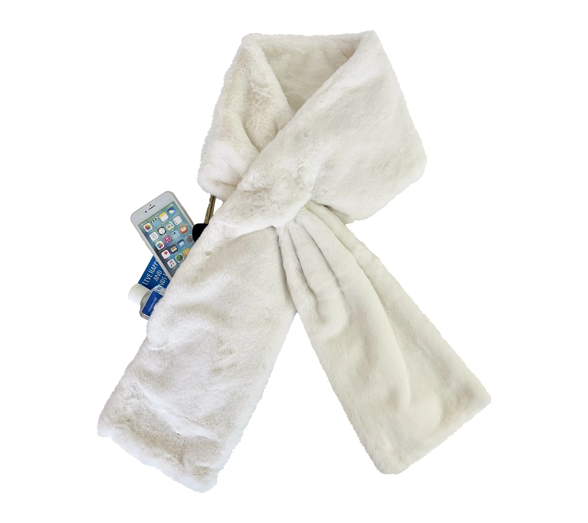 Sprigs Faux Fur Scarf with Velvet Perfect Fit Texting Gloves