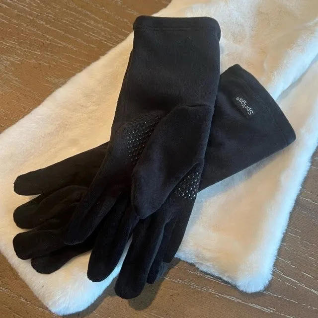 Sprigs Faux Fur Scarf with Velvet Perfect Fit Texting Gloves