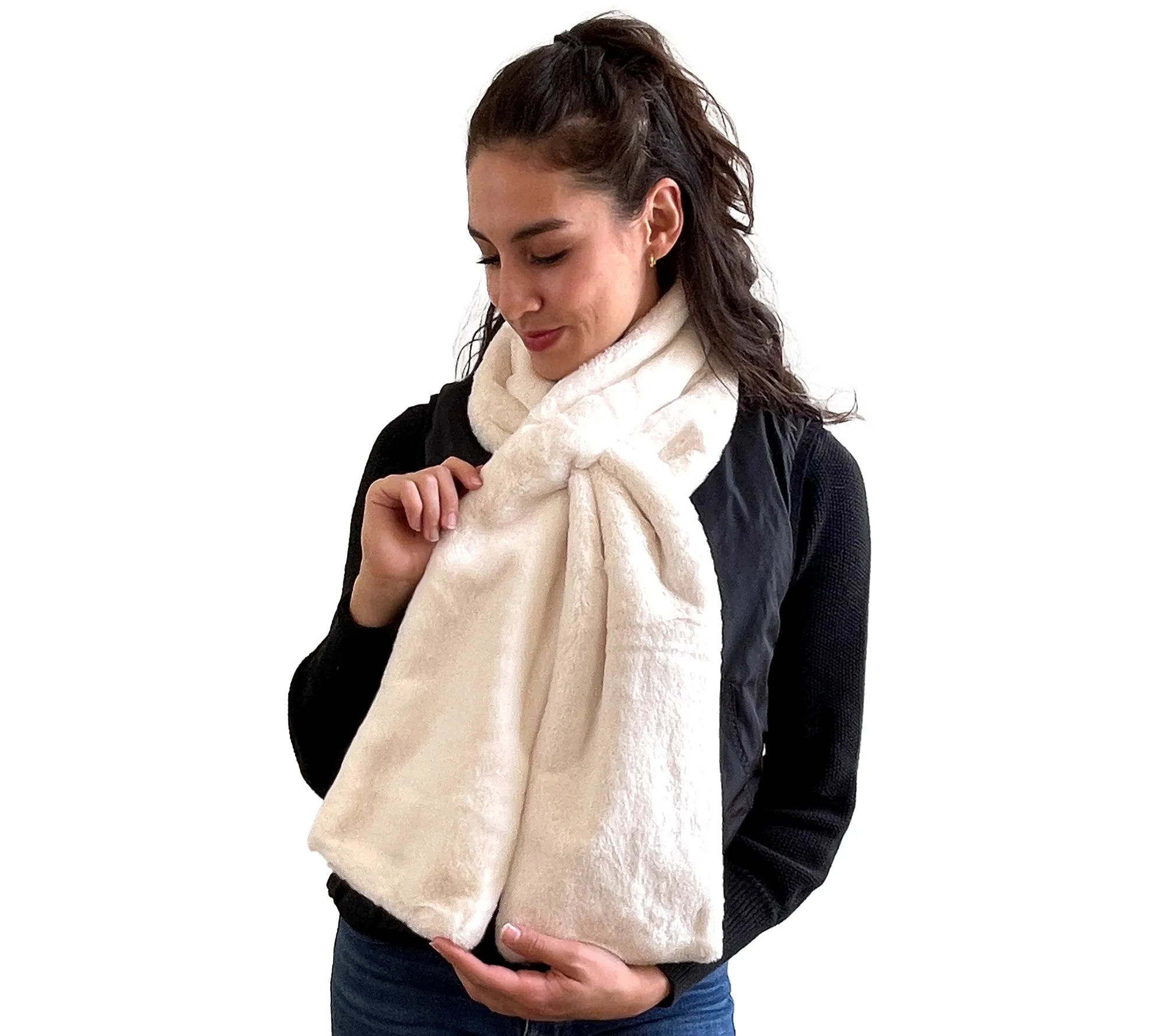Sprigs Faux Fur Scarf with Velvet Perfect Fit Texting Gloves