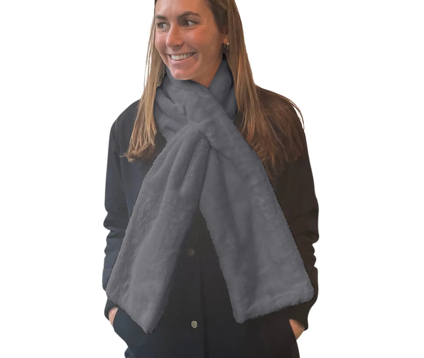 Sprigs Faux Fur Scarf with Velvet Perfect Fit Texting Gloves