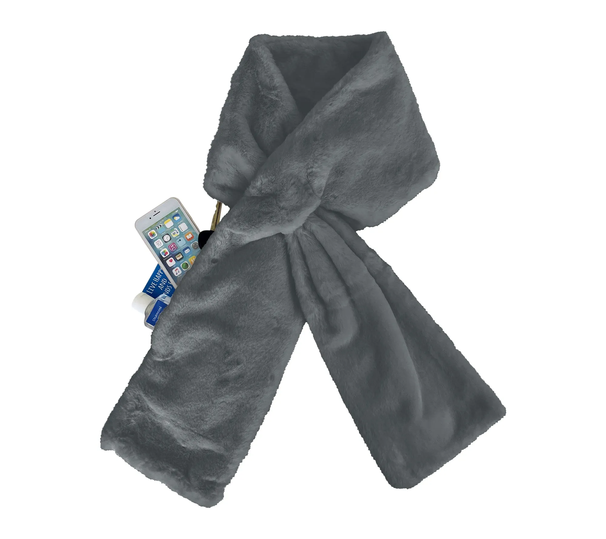 Sprigs Faux Fur Scarf with Velvet Perfect Fit Texting Gloves