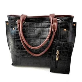 Street Style Stone Pattern and Pendant Design Women's Shoulder Bag - Black