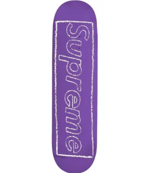 Supreme KAWS Chalk Logo Deck- Purple Skateboard by Kaws- Brian Donnelly