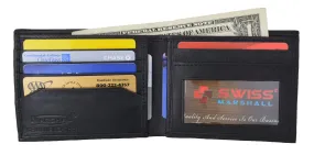 Swiss Marshal Men's Soft Premium Leather Bifold ID Credit Card Money Wallet SW-P60