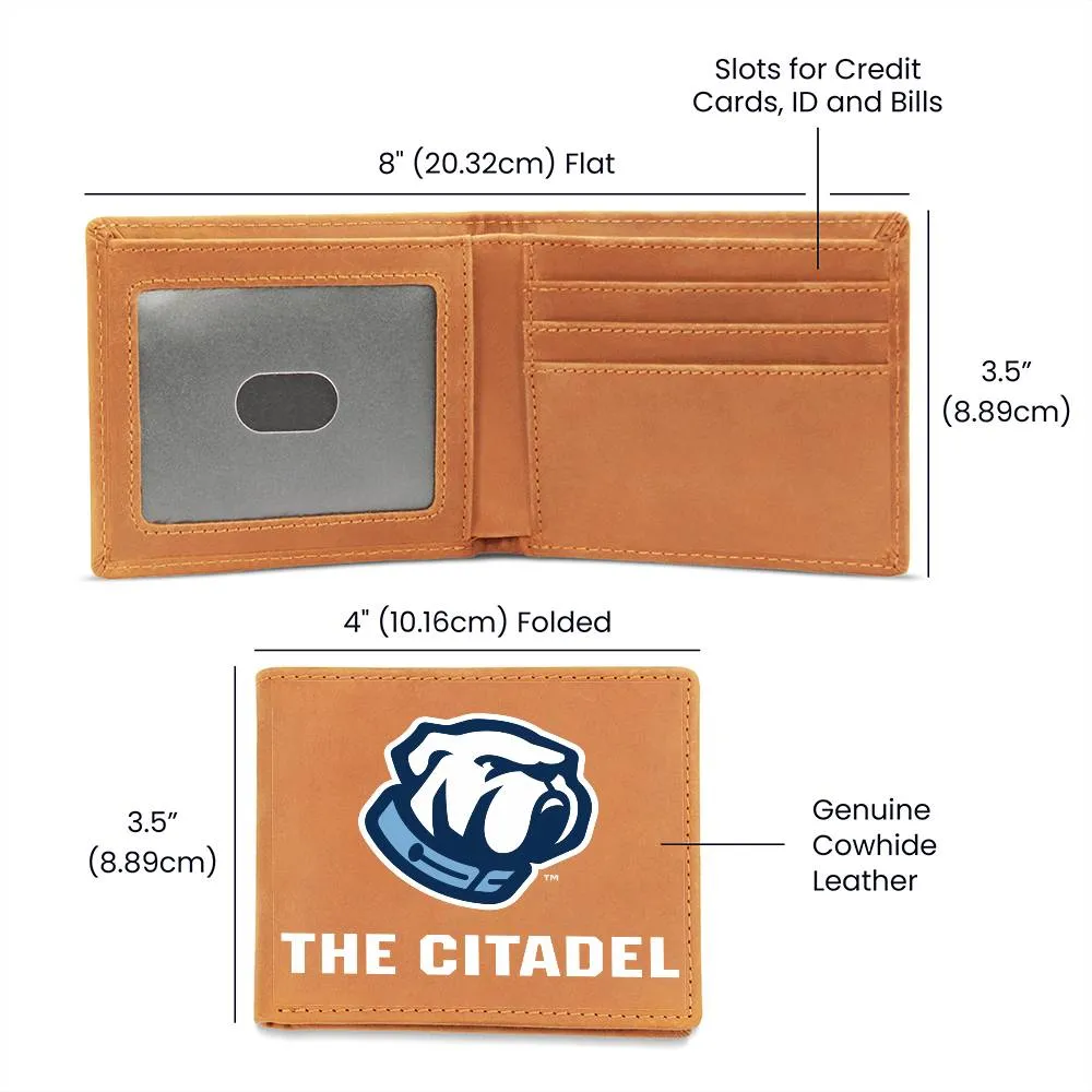 The Citadel, Bulldog Sports Logo, Leather Wallet
