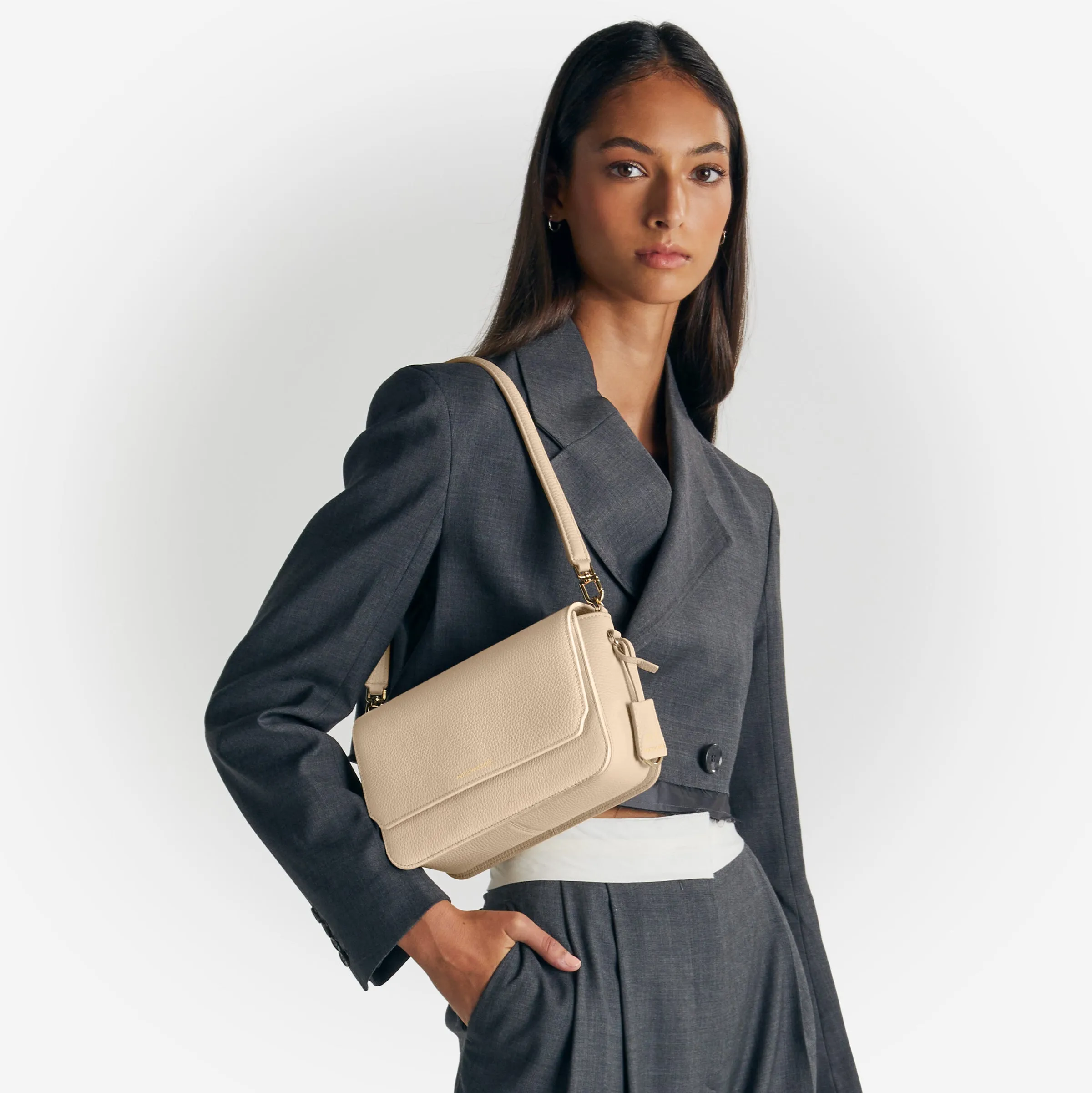 The Medium Flap Bag - Saharan Nude