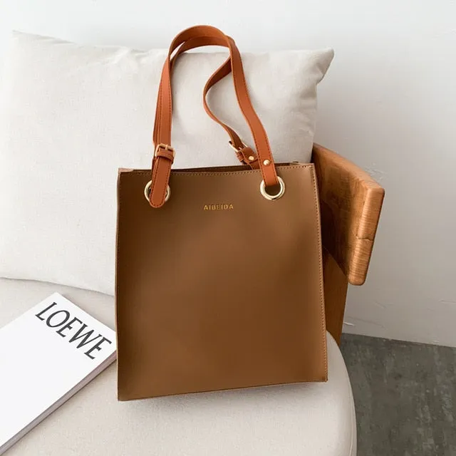 Tote Faux Leather Shoulder Bag
