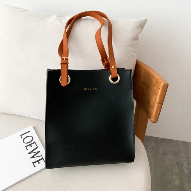 Tote Faux Leather Shoulder Bag