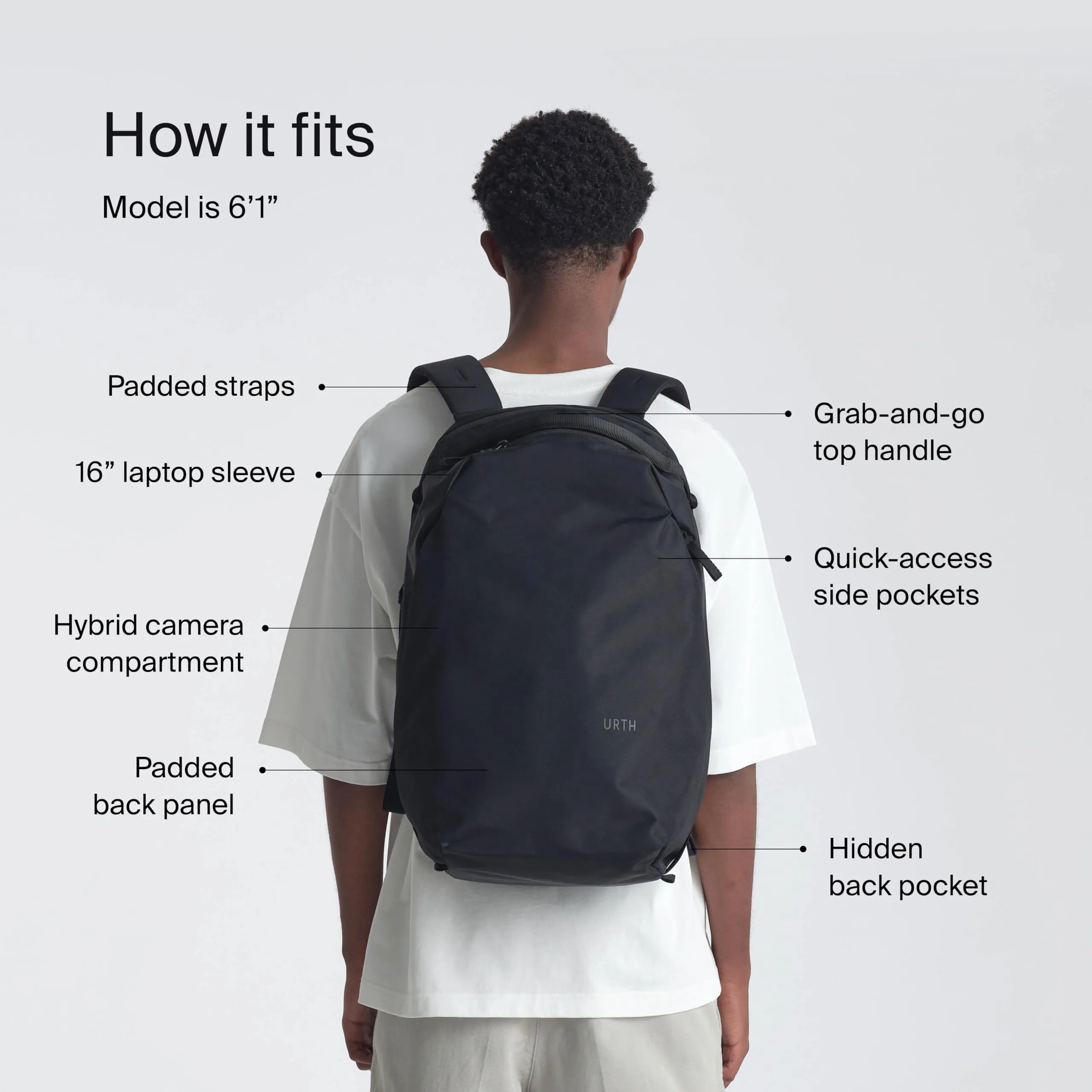 Urth Norite 24L Backpack   Camera Insert (Black)
