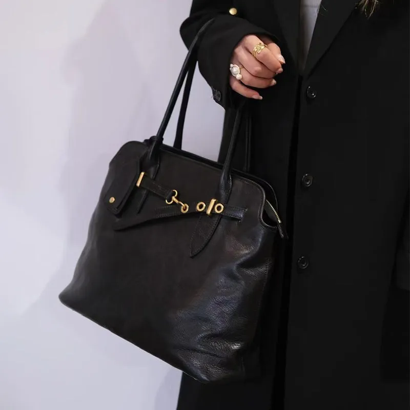 Vegetable-tanned Leather Practical Business Large Capacity Shoulder Bag