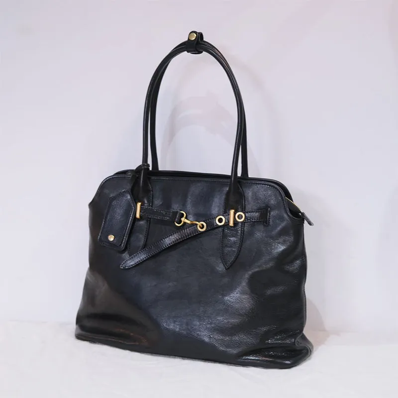 Vegetable-tanned Leather Practical Business Large Capacity Shoulder Bag