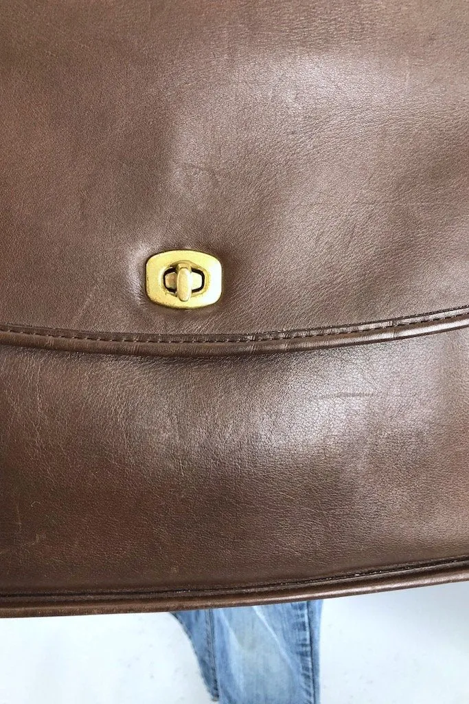 Vintage Brown Coach Messenger Bag