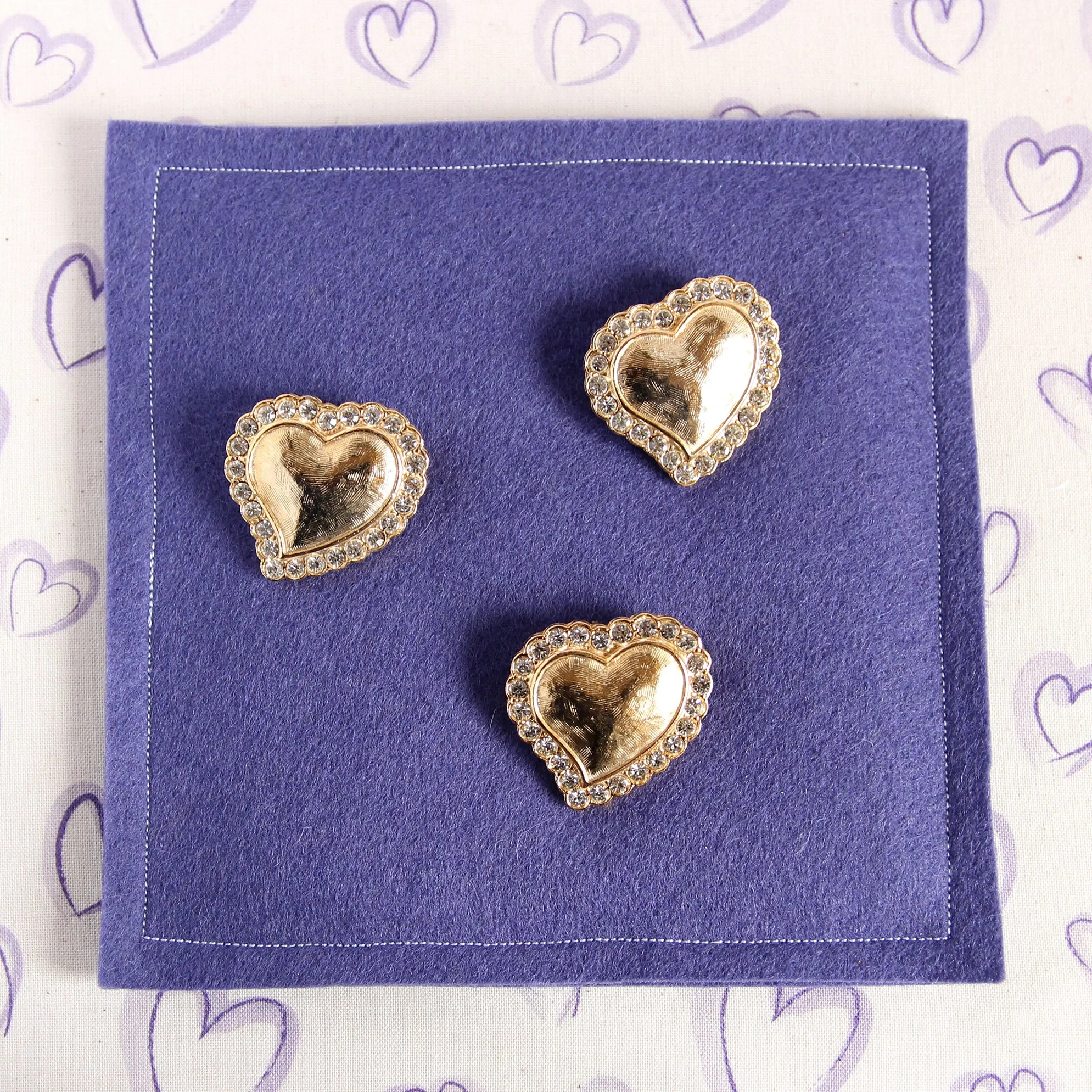Vintage Diamanté Frank Usher Heart Brooch