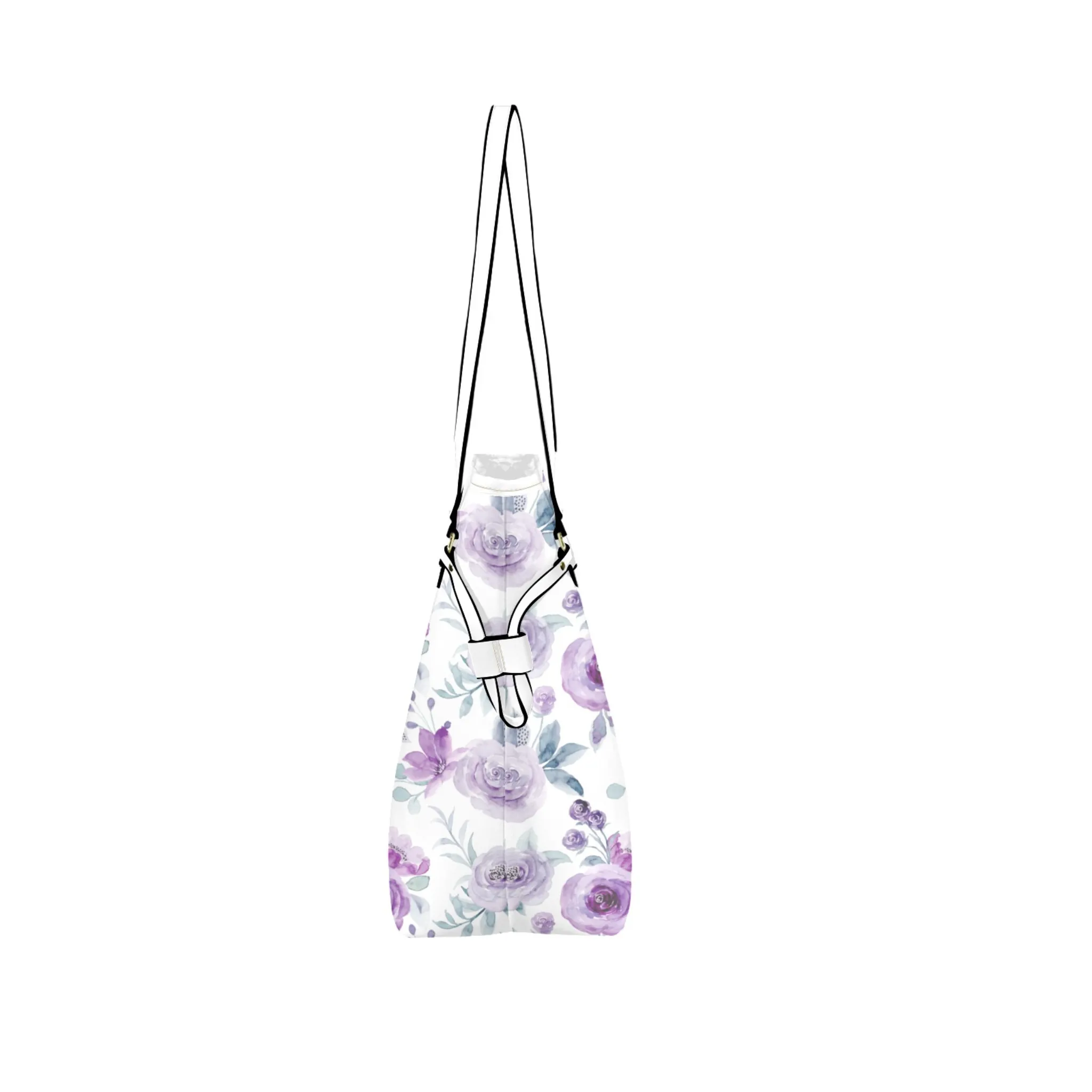 Violet Floral Leather Bag | Perfect Gift for Her | Elegant & Durable Fashion Tote