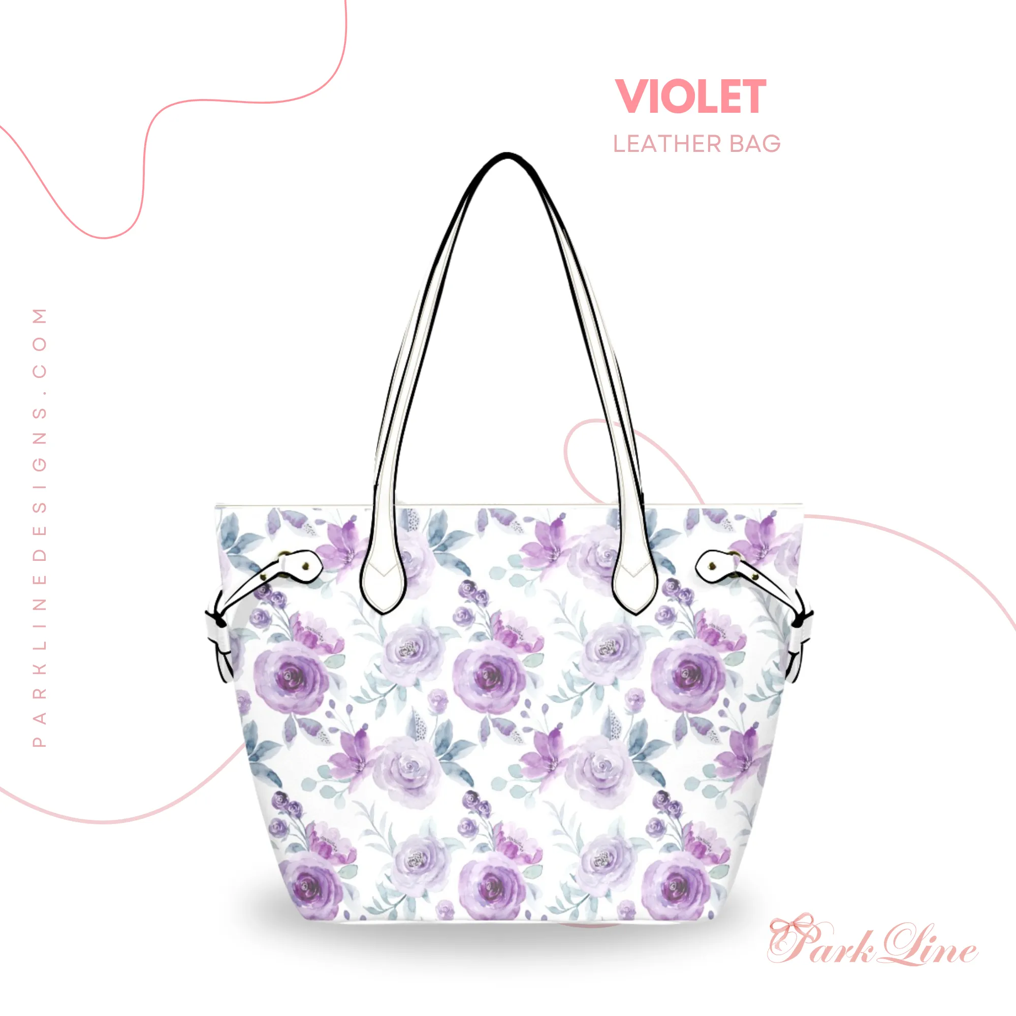 Violet Floral Leather Bag | Perfect Gift for Her | Elegant & Durable Fashion Tote