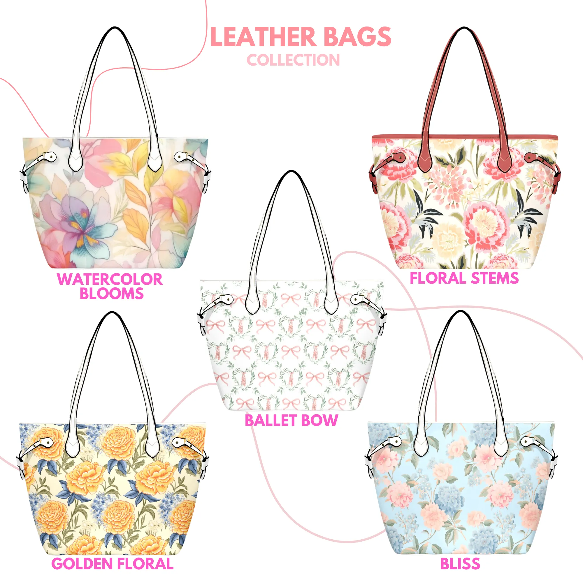 Violet Floral Leather Bag | Perfect Gift for Her | Elegant & Durable Fashion Tote