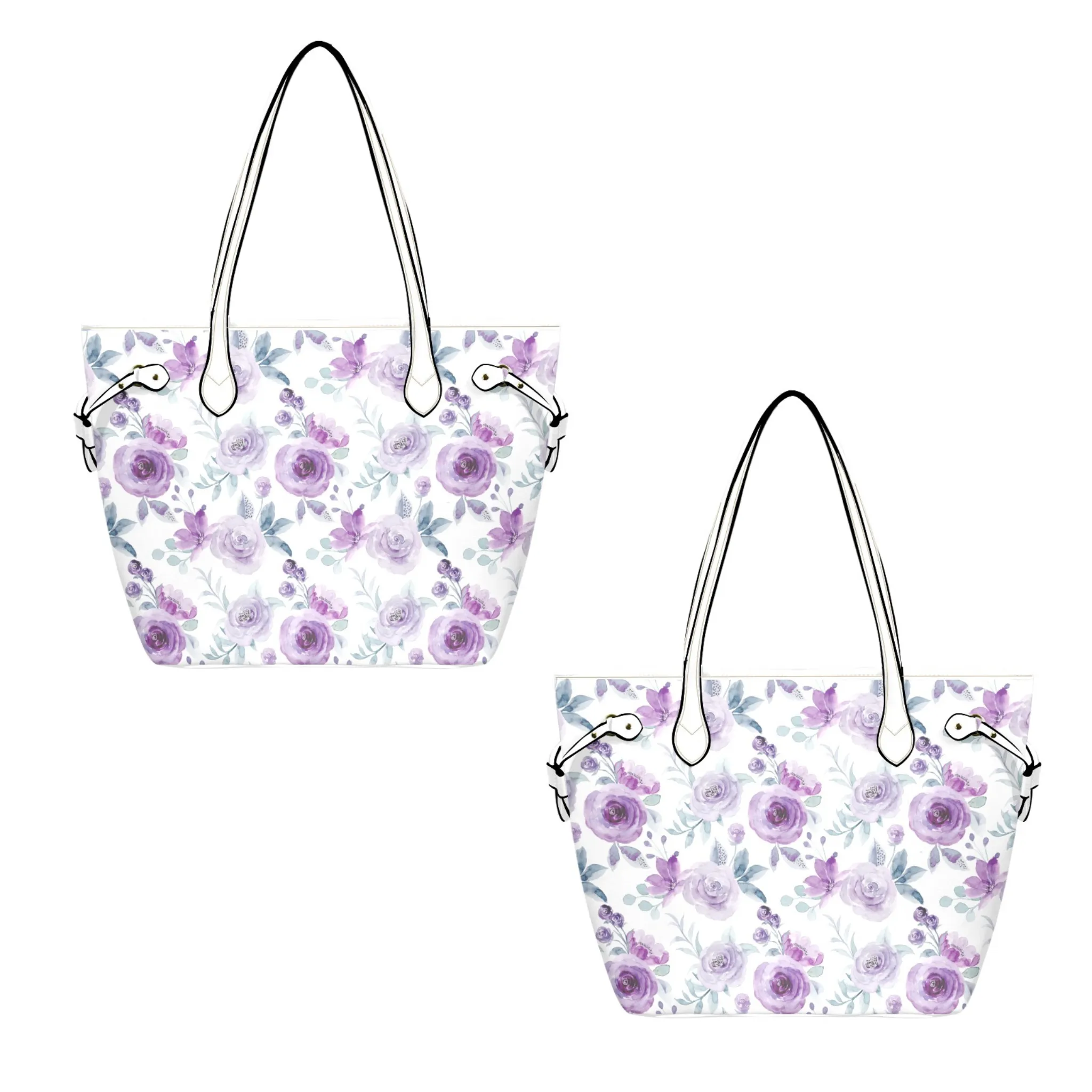 Violet Floral Leather Bag | Perfect Gift for Her | Elegant & Durable Fashion Tote