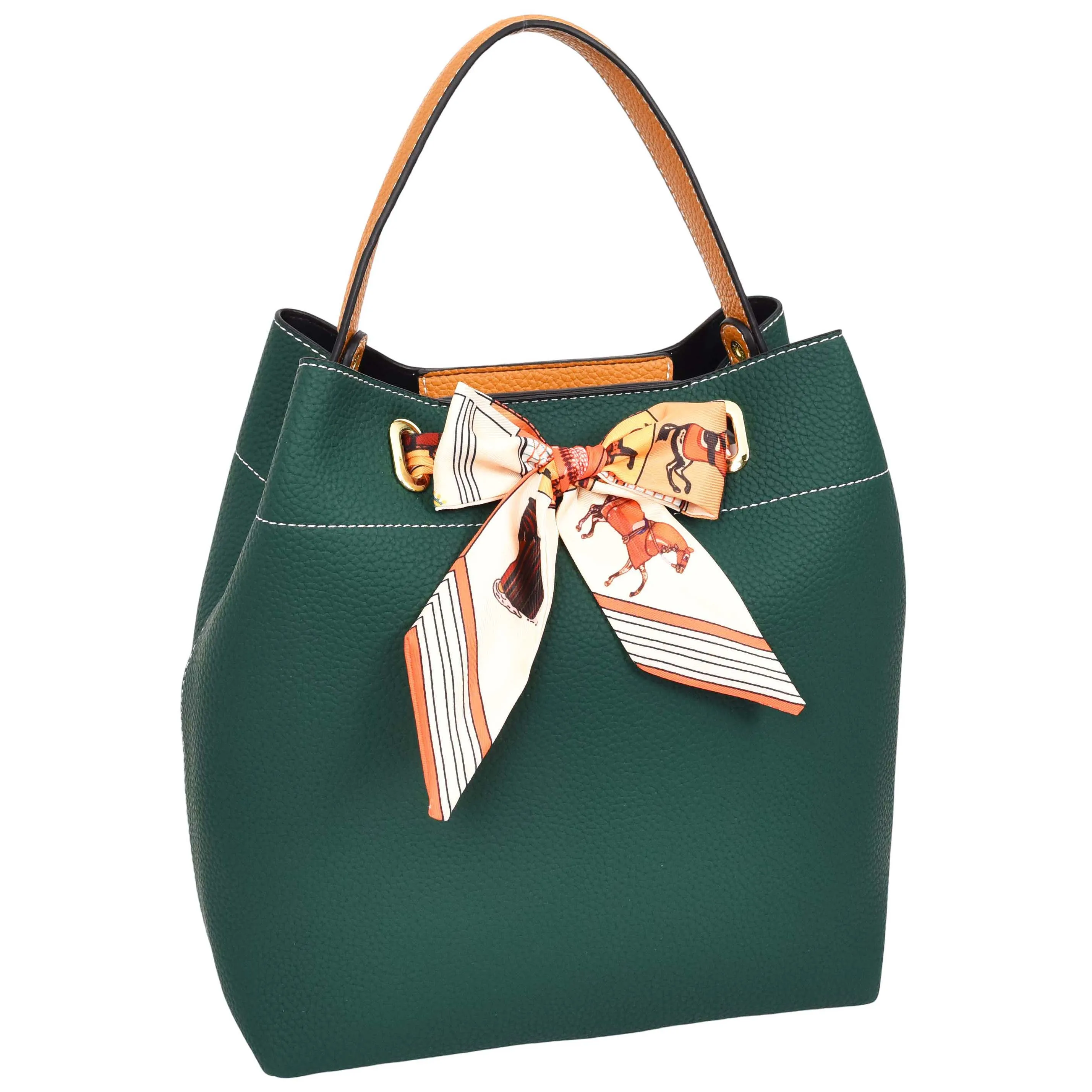 Women PU Leather Handbag Removable Pouch Fashion Crossbody Bag A862 Green
