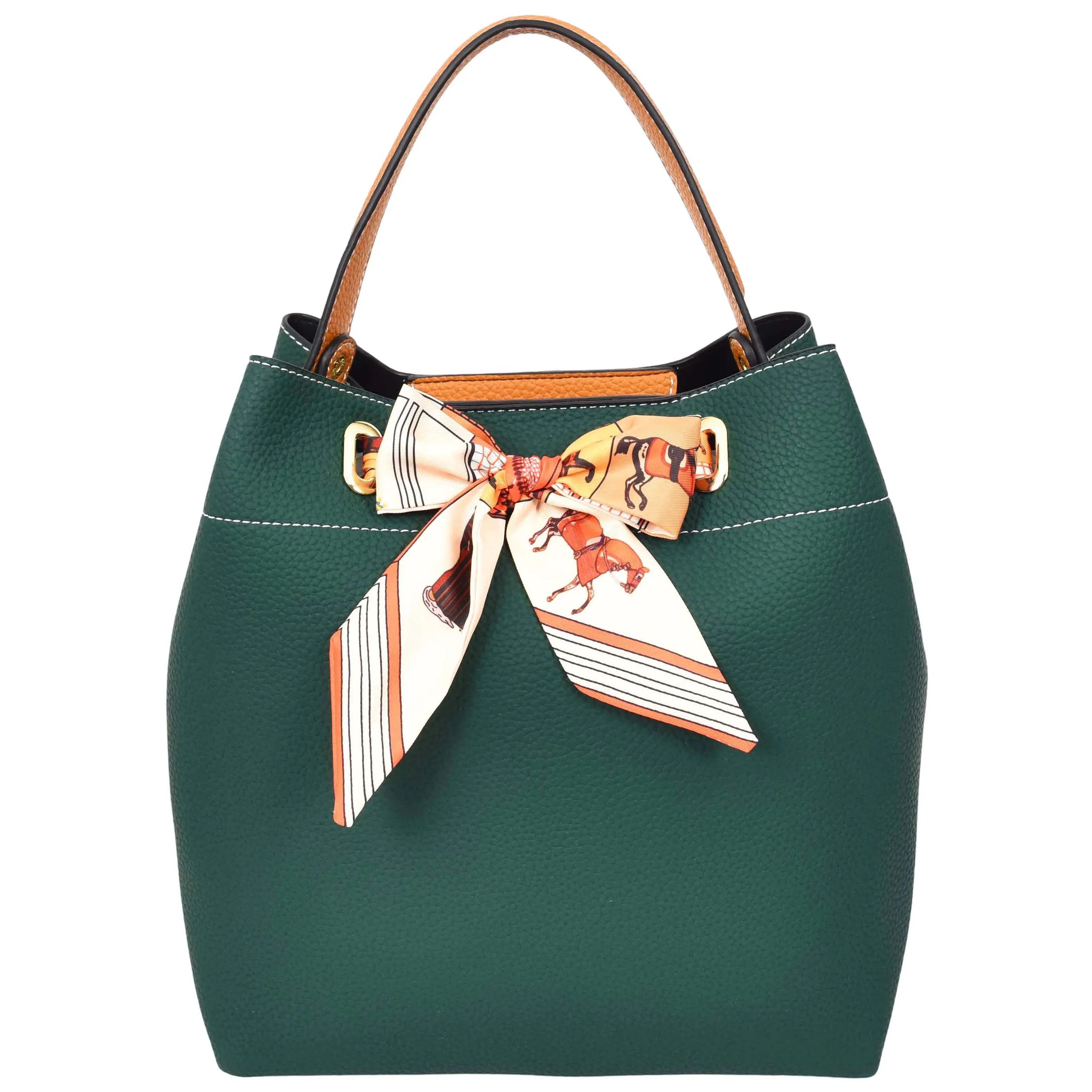 Women PU Leather Handbag Removable Pouch Fashion Crossbody Bag A862 Green