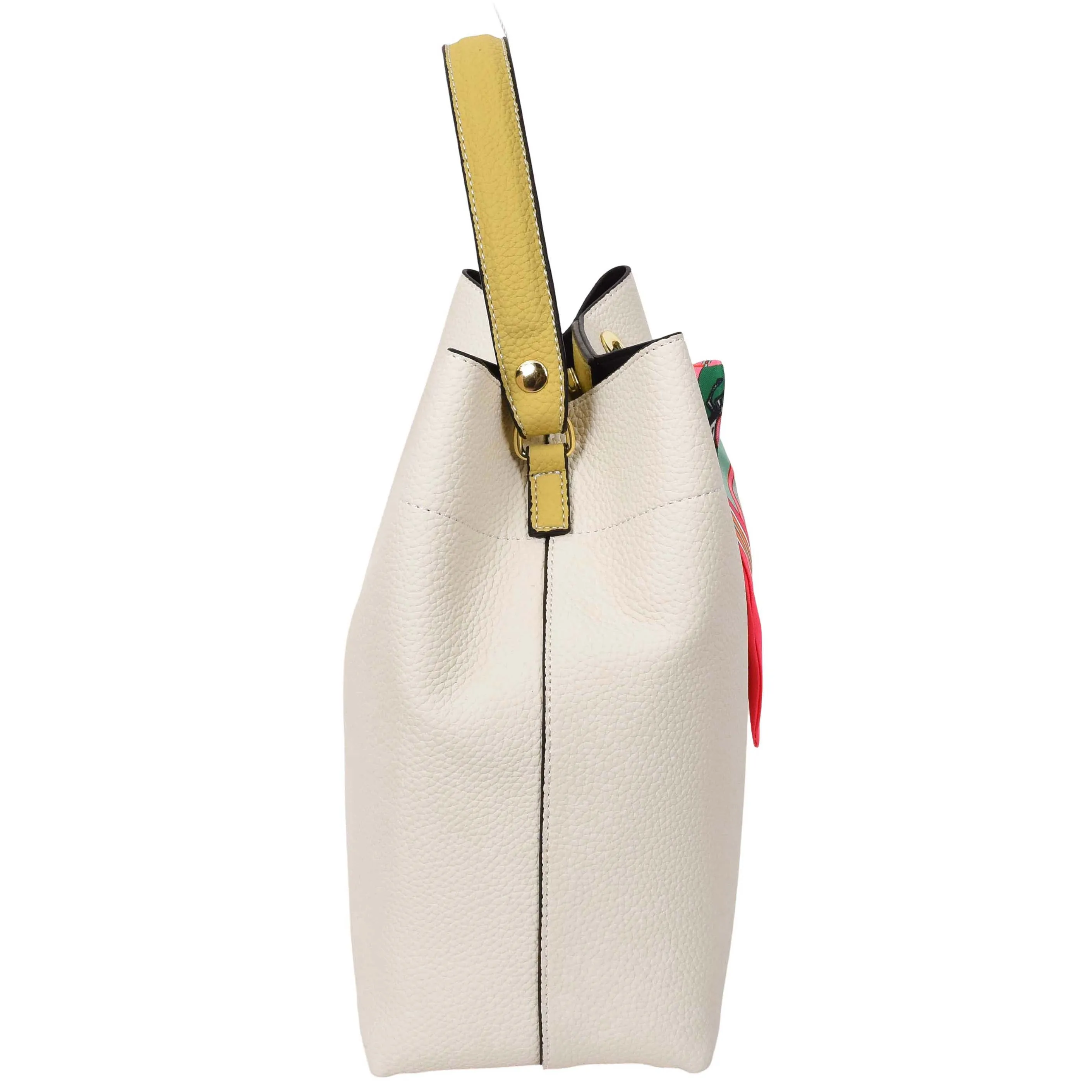 Women PU Leather Handbag Removable Pouch Fashion Crossbody Bag A862 Off White