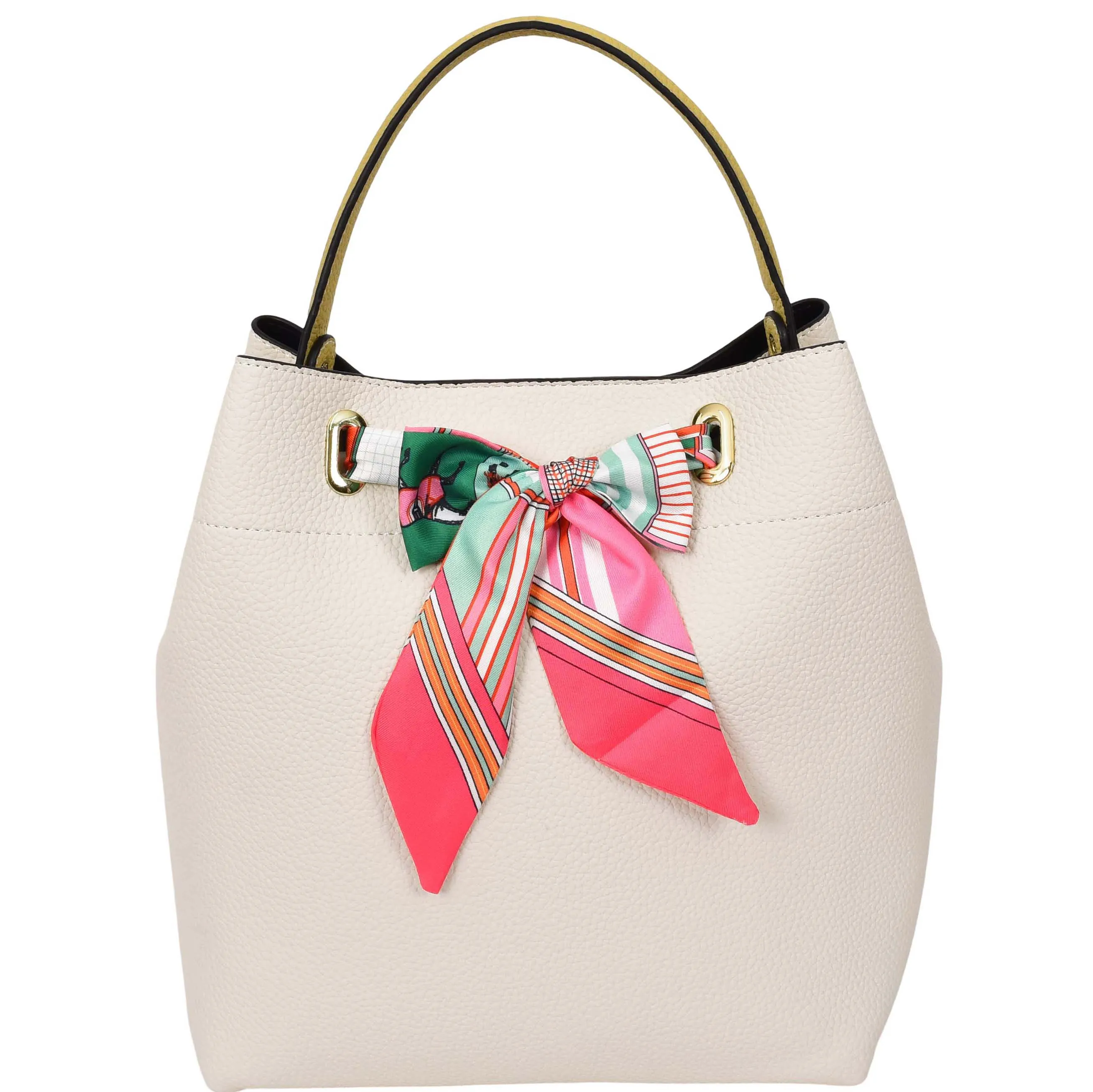 Women PU Leather Handbag Removable Pouch Fashion Crossbody Bag A862 Off White