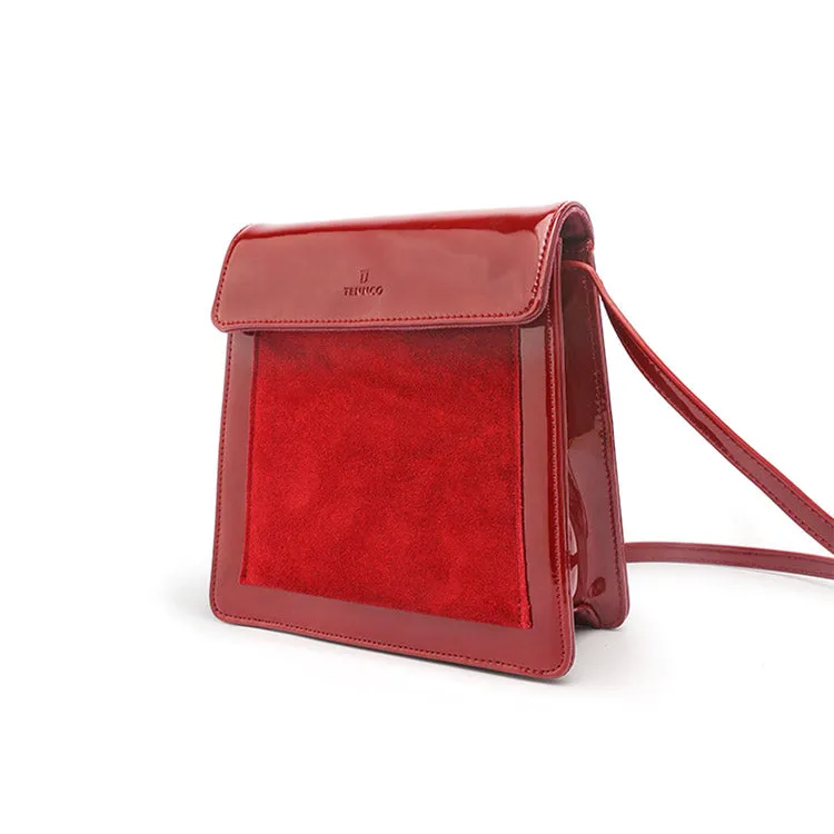 Womens Red Leather Satchel Bag Cute Leather Crossbody Bags for Women