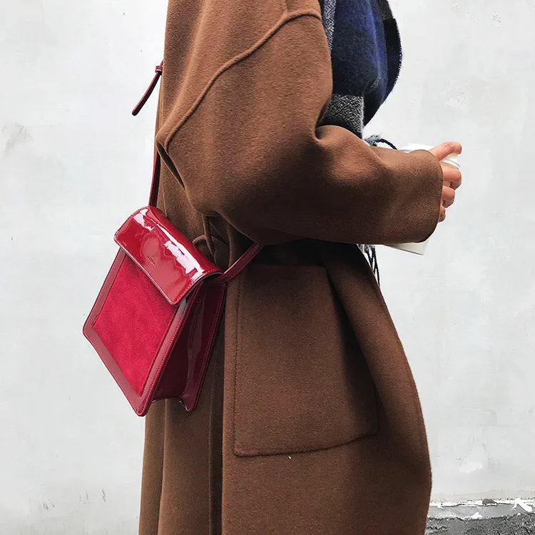 Womens Red Leather Satchel Bag Cute Leather Crossbody Bags for Women