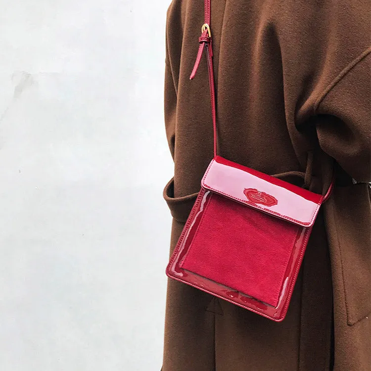Womens Red Leather Satchel Bag Cute Leather Crossbody Bags for Women