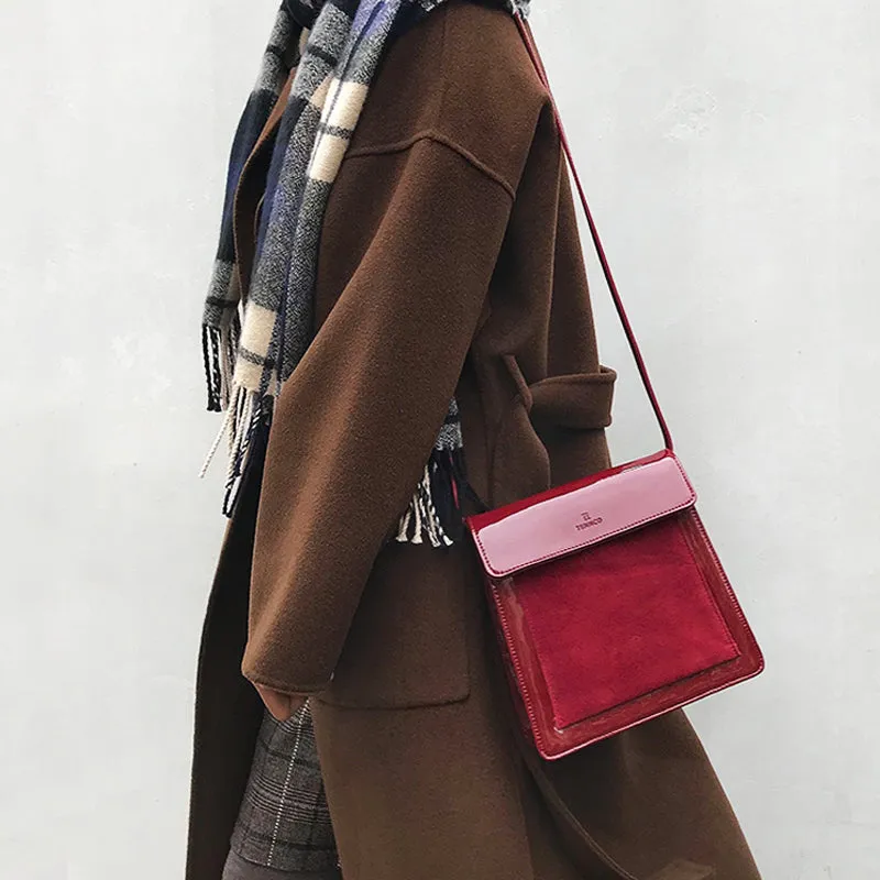 Womens Red Leather Satchel Bag Cute Leather Crossbody Bags for Women