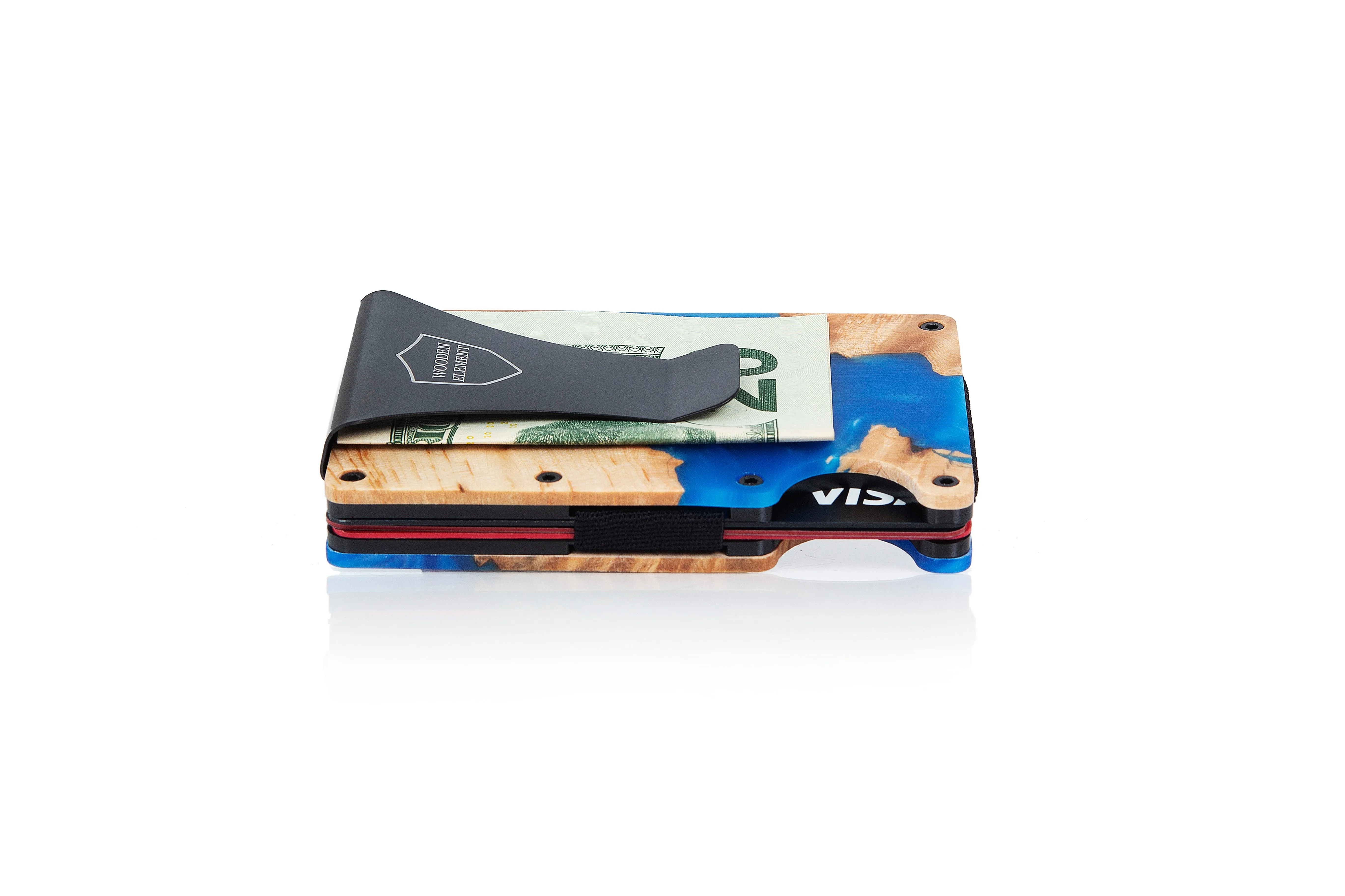 Wood and Resin Smart Wallet (Blue)