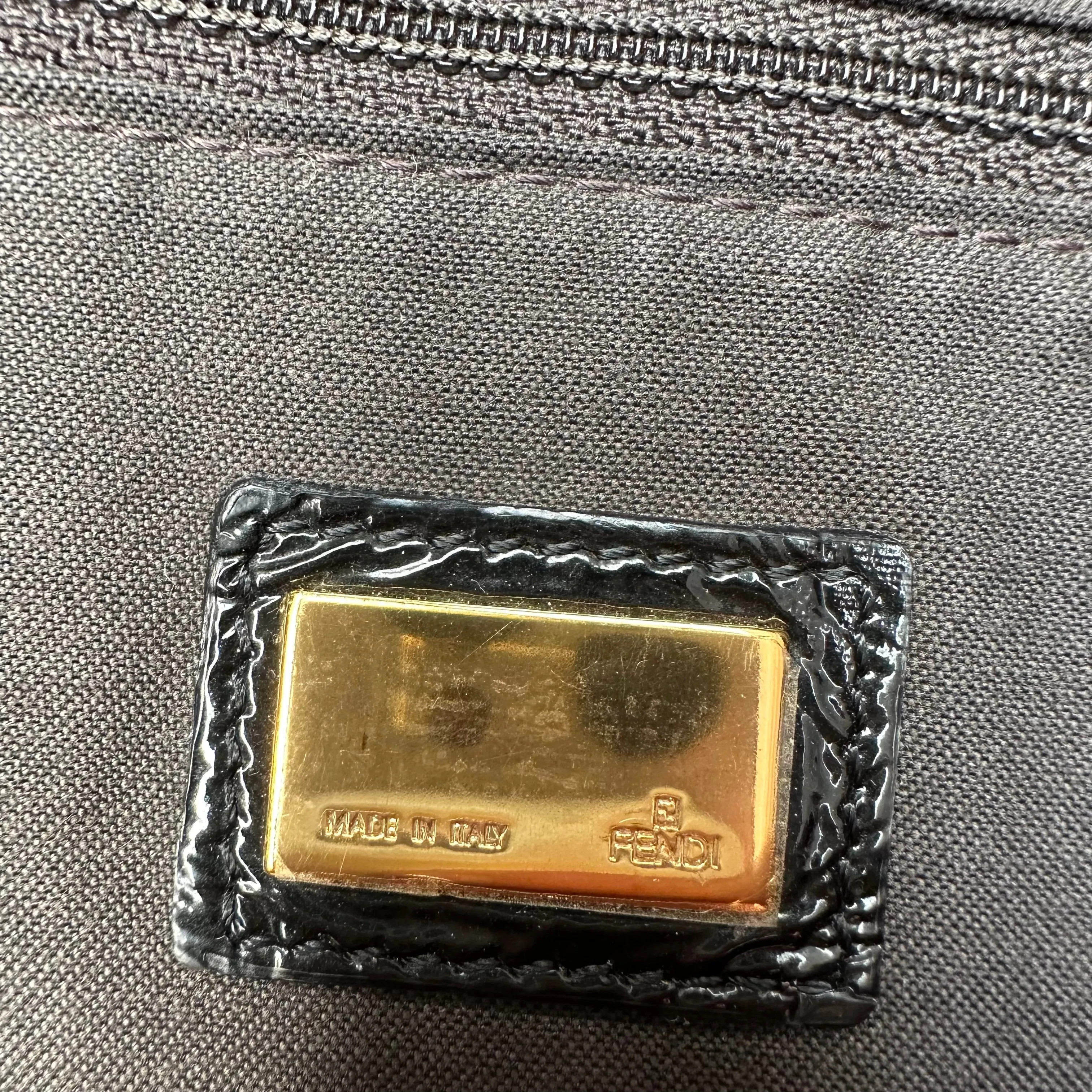 XL Black Patent Baguette Bag