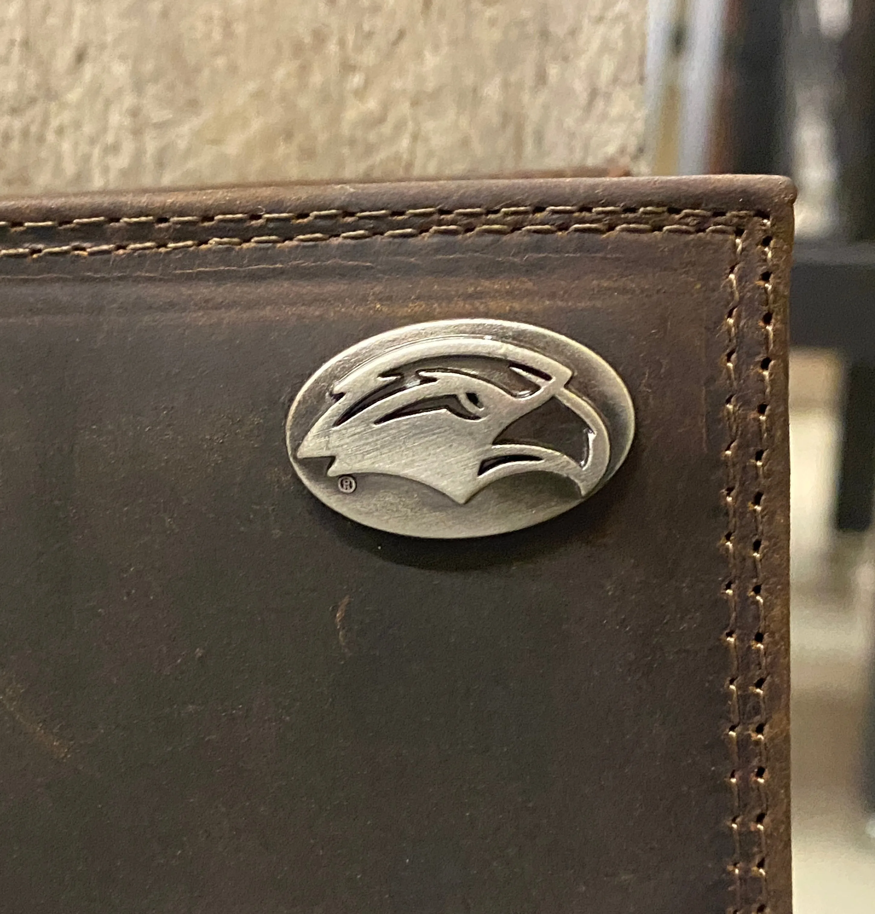 Zep-Pro IWT1CRZH-USM University of Southern Miss Brown “Crazy Horse” Leather Bi-fold Wallet