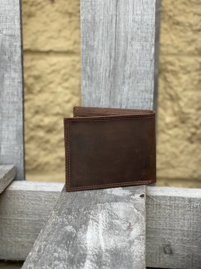 Zep-Pro IWT1CRZH-USM University of Southern Miss Brown “Crazy Horse” Leather Bi-fold Wallet