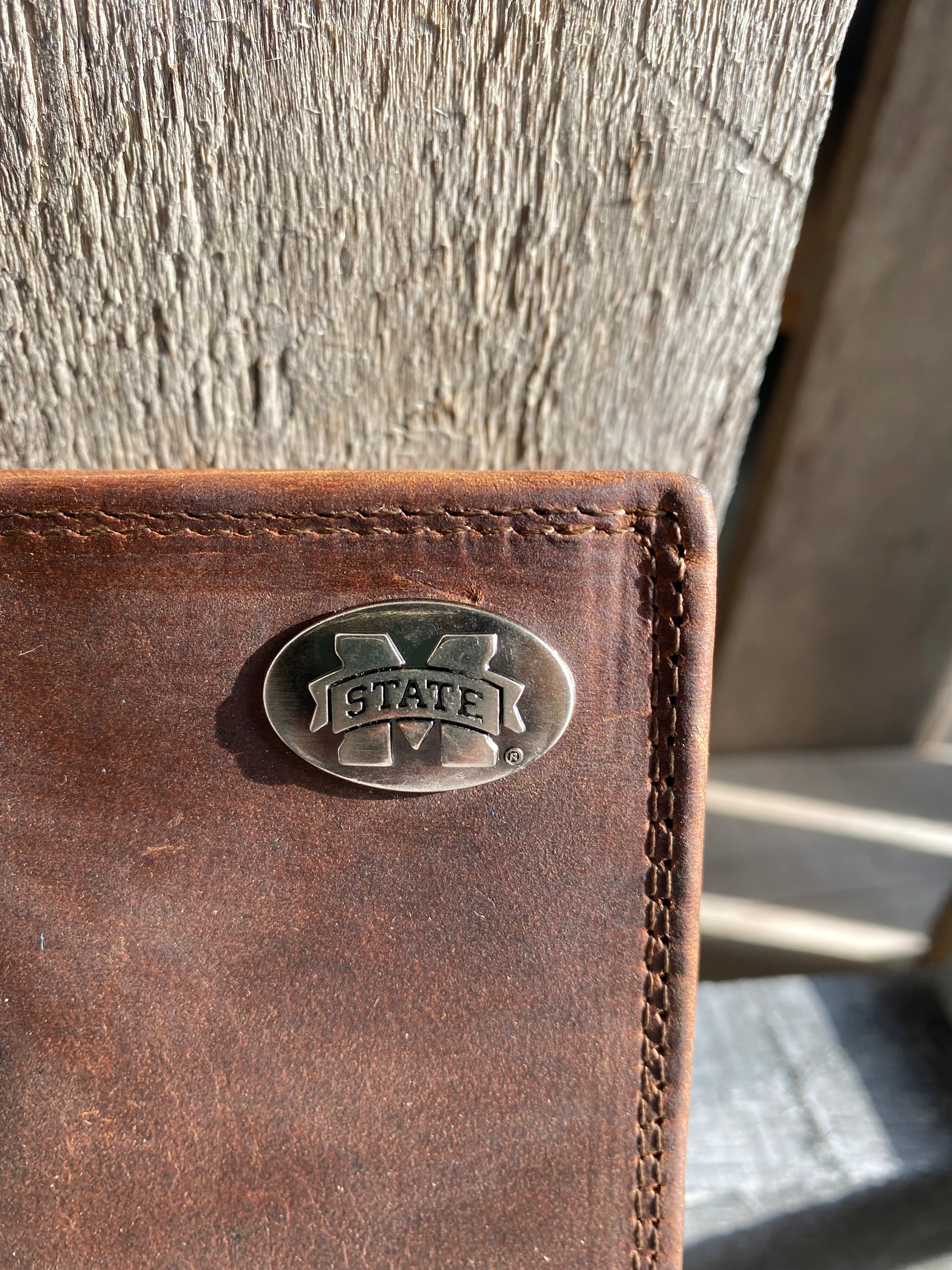 Zep-Pro IWT2CRZH-MSU Mississippi State University Bulldogs Brown “Crazy Horse” Leather Tri-fold Wallet