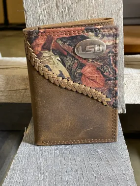 Zep-Pro IWT2FNC-LSU Lousiana State University Tigers 1/2 Mossy Oak Camo/Brown Tri-fold Wallet